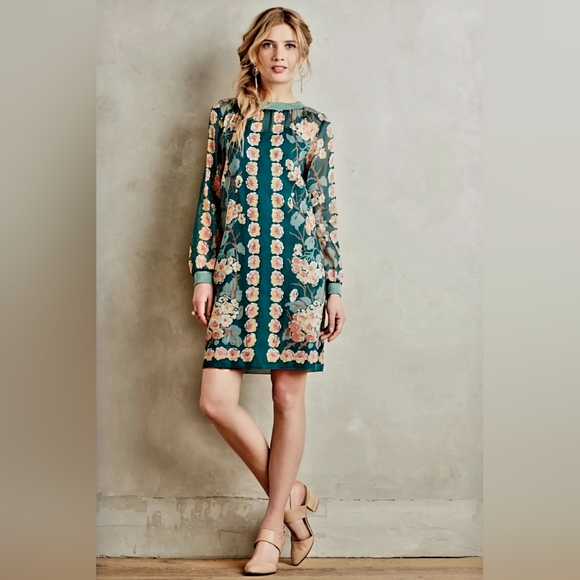 Anna Sui Dresses & Skirts - Anna Sui Green Vertical Garden Dress